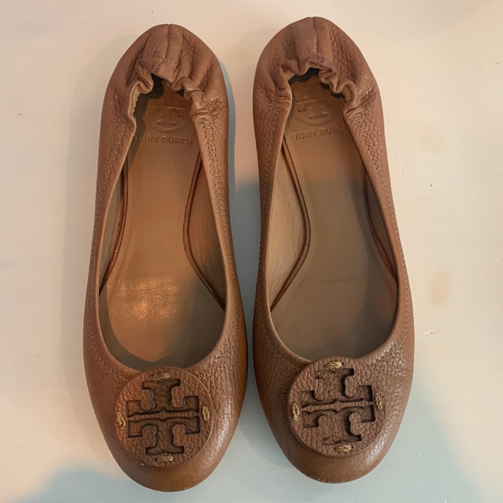 Tory Burch Reva Leather Ballet Flats